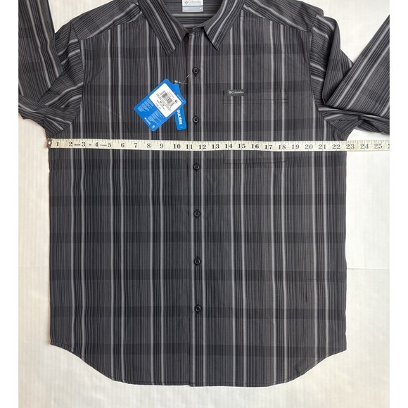 Columbia Roger's Peak Printed Long Sleeve Grey Plaid Button Down Mens Medium - Picture 4 of 9